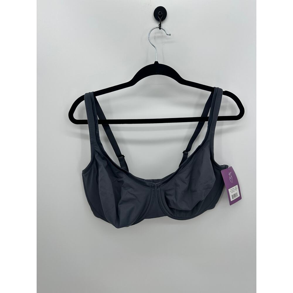 Dominique Anais Everyday Seamless Breathable Bra‎ Women 40F Grey NWT Underwire